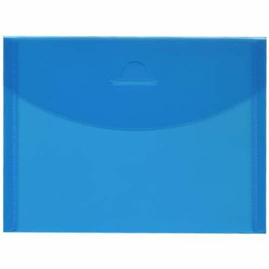 JAM Paper 5.5" x 7.38" Blue Plastic Tuck Flap Booklet Envelopes, 24ct.
